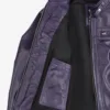 Johnson Women's Purple Quilted Cafe Racer Leather Jacket product image