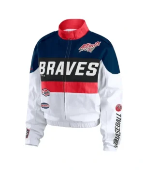 Atlanta Braves Racing Navy/White Full-Zip Jacket product image