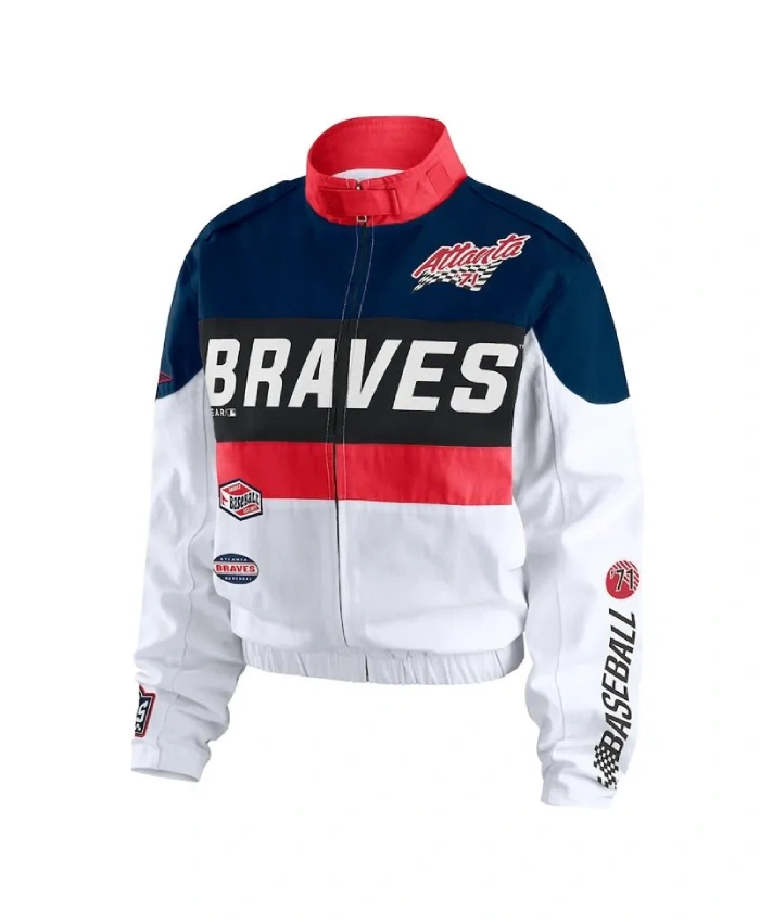 Atlanta Braves Racing Navy/White Full-Zip Jacket Atlanta Braves Racing Navy/White Full-Zip Jacket product image