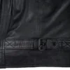 Mens Matte Black Biker Style Real Leather Jacket product image