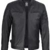 Mens Matte Black Biker Style Real Leather Jacket product image