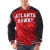 Red/Black Atlanta Hawks Renegade Varsity Satin Jacket product image