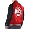 Red/Black Atlanta Hawks Renegade Varsity Satin Jacket product image