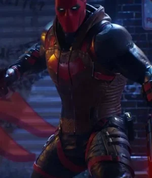 Red Hood Gotham Knights Bat Logo Leather Vest product image