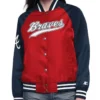 Red/Navy Atlanta Braves Home Run Varsity Satin Jacket product image