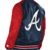 Atlanta Braves Renegade Navy/Red Varsity Satin Jacket product image