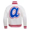 Atlanta Braves Retro Classic Rib White Satin Jacket product image