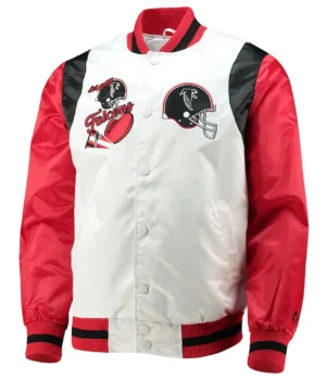 Retro The All-American Atlanta Falcons Red and White Satin Jacket product image