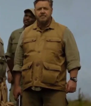 Russell Crowe The Hunter 2024 Brown Vest product image