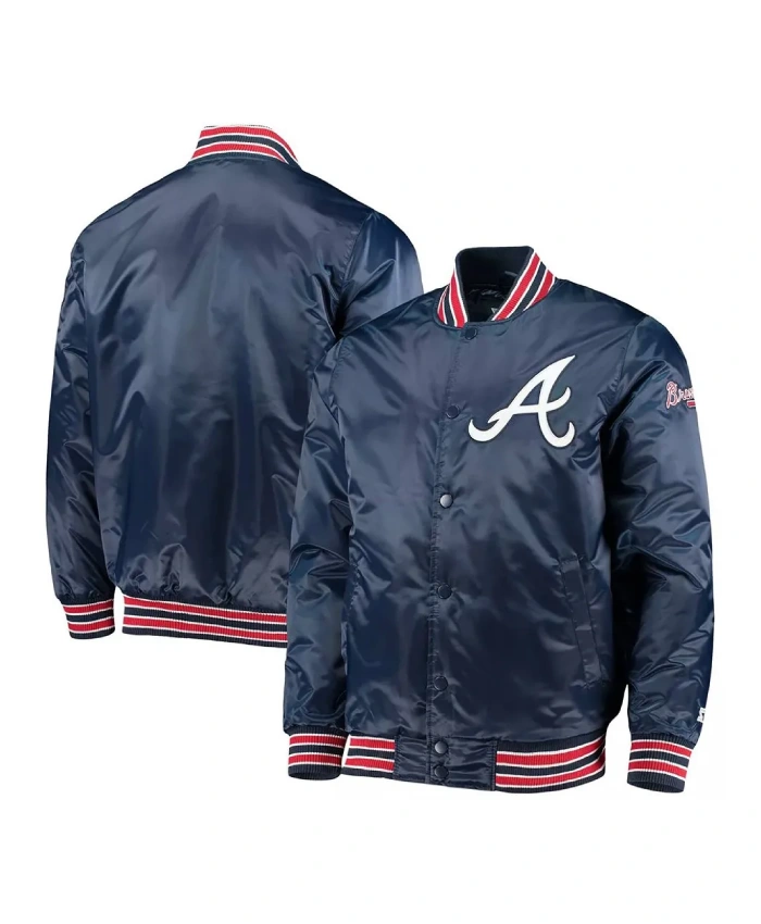 The Diamond Atlanta Braves Navy Satin Jacket The Diamond Atlanta Braves Navy Satin Jacket product image