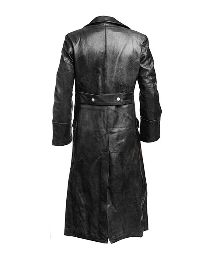 German Classic Officer WW2 Military Uniform Black Leather Trench Coat German Classic Officer WW2 Military Uniform Black Leather Trench Coat product image