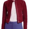 Willa Holland Arrow Red Suede Jacket product image