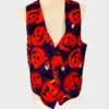 Smiling Red Pumpkins Purple Halloween Vest product image