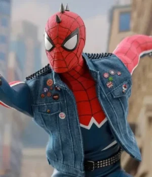 Spider Punk Spiderman Blue Denim Vest product image
