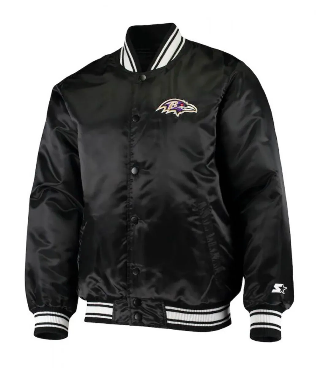 Starter Baltimore Ravens Bomber Satin Jacket Starter Baltimore Ravens Bomber Satin Jacket product image