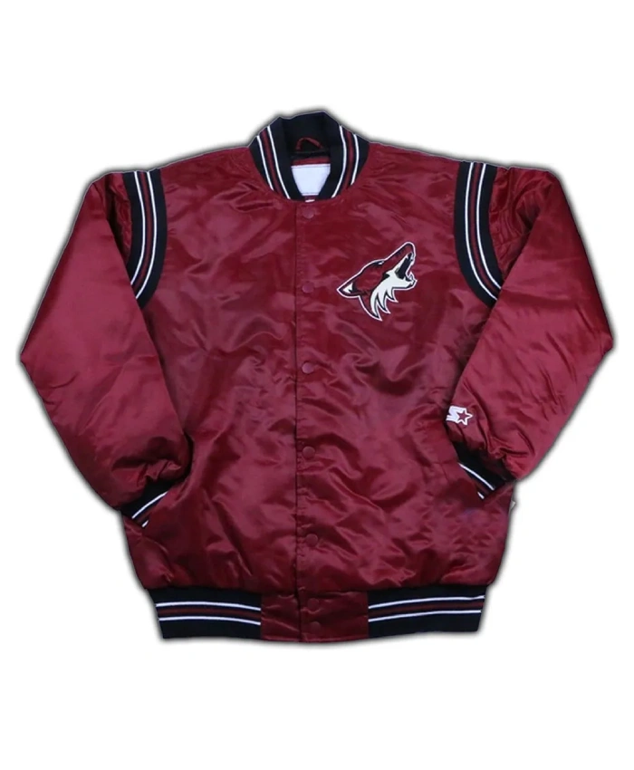Arizona Coyotes Satin Maroon Jacket Arizona Coyotes Satin Maroon Jacket product image