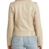 Stylish Women’s Beige Moto Leather Jacket product image