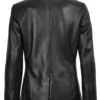 Women's Black Double Breasted Leather Blazer Women's Black Double Breasted Leather Blazer product image