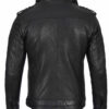 Mens Black Waxed Cafe Racer Leather Jacket product image