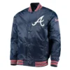 The Diamond Atlanta Braves Navy Satin Jacket product image