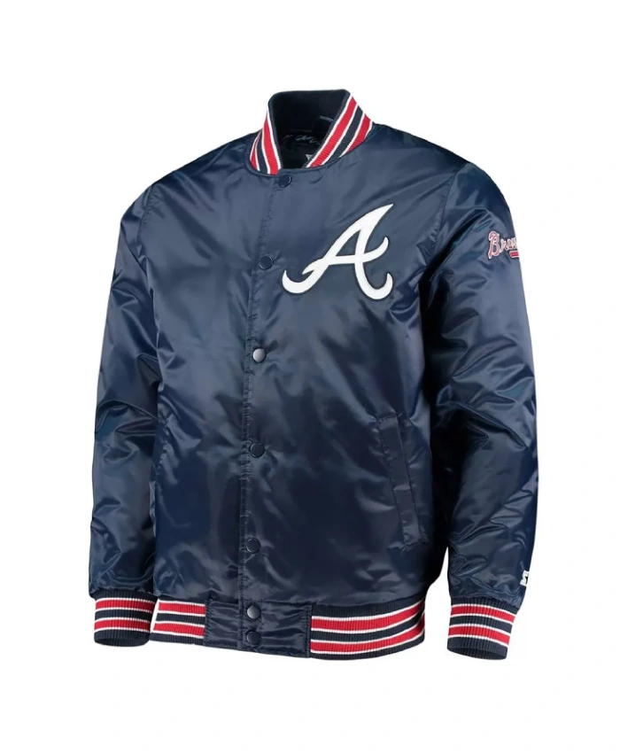 The Diamond Atlanta Braves Navy Satin Jacket The Diamond Atlanta Braves Navy Satin Jacket product image