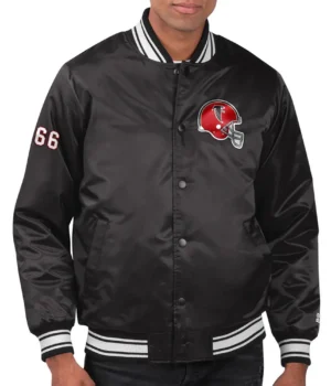 Throwback Helmet Atlanta Falcons Black Jacket product image