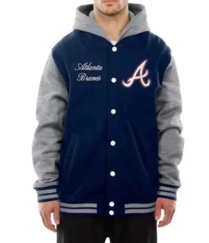 Throwback Prep Atlanta Braves Navy Hoodie Jacket product image