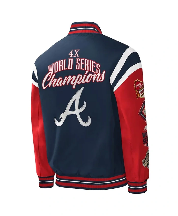 Atlanta Braves Title Holder Varsity Navy and Red Jacket Atlanta Braves Title Holder Varsity Navy and Red Jacket product image