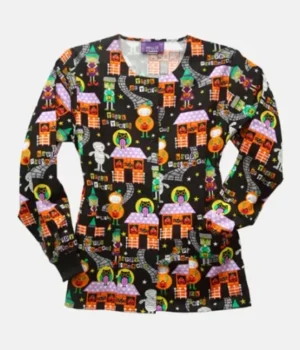 Trick or Treat Halloween Scrub Jacket product image