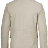 Mens Two Buttons Off White Leather Blazer Mens Two Buttons Off White Leather Blazer product image