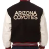Arizona Coyotes Black and White Varsity Jacket Arizona Coyotes Black and White Varsity Jacket product image