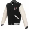 Varsity Atlanta Falcons White and Black Jacket product image
