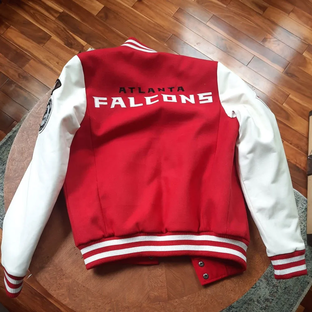 Varsity Atlanta Falcons White and Red Jacket Varsity Atlanta Falcons White and Red Jacket product image