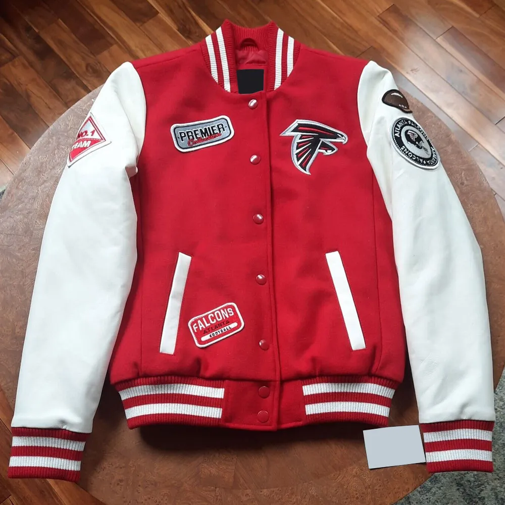 Varsity Atlanta Falcons White and Red Jacket Varsity Atlanta Falcons White and Red Jacket product image