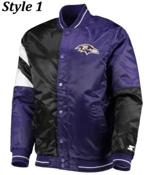 Varsity Baltimore Ravens Full-Snap Satin Jacket product image