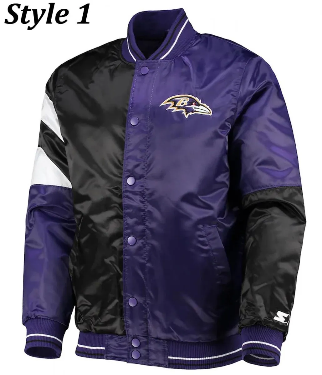 Varsity Baltimore Ravens Full-Snap Satin Jacket Varsity Baltimore Ravens Full-Snap Satin Jacket product image