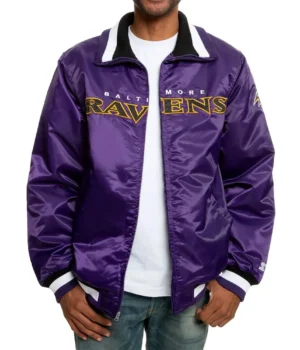 Varsity Baltimore Ravens Purple Satin Jacket product image