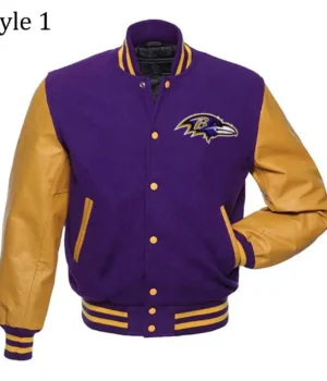 Varsity Baltimore Ravens Purple and Yellow Jacket product image