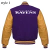 Varsity Baltimore Ravens Purple and Yellow Jacket Varsity Baltimore Ravens Purple and Yellow Jacket product image