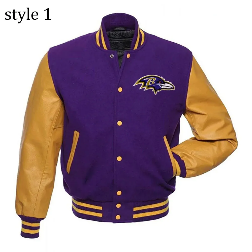 Varsity Baltimore Ravens Purple and Yellow Jacket Varsity Baltimore Ravens Purple and Yellow Jacket product image