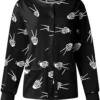 Victory Skelton Hands Halloween Scrub Jacket product image