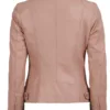 Dodge Women Light Pink Biker Style Leather Jacket product image