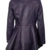 Women's Asymmetrical Purple Peplum Leather Jacket product image