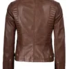 Rachel Women's Cognac Brown Biker Leather Jacket product image