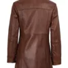 Kandis Women's Cognac Brown Leather Car Coat product image