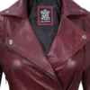 Kimberley Women's Asymmetrical Burgundy Quilted Biker Style Leather Jacket Kimberley Women's Asymmetrical Burgundy Quilted Biker Style Leather Jacket product image