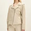 Women’s Stylish Asymmetrical Biker Leather Jacket product image