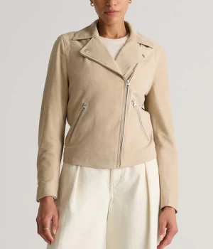 Womens Suede Leather Biker Jacket product image