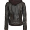 Tralee Women Dark Brown Bomber Leather Jacket With Removable Hood Tralee Women Dark Brown Bomber Leather Jacket With Removable Hood product image