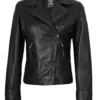 Women's Black Asymmetrical Biker Style Leather Jacket Women's Black Asymmetrical Biker Style Leather Jacket product image